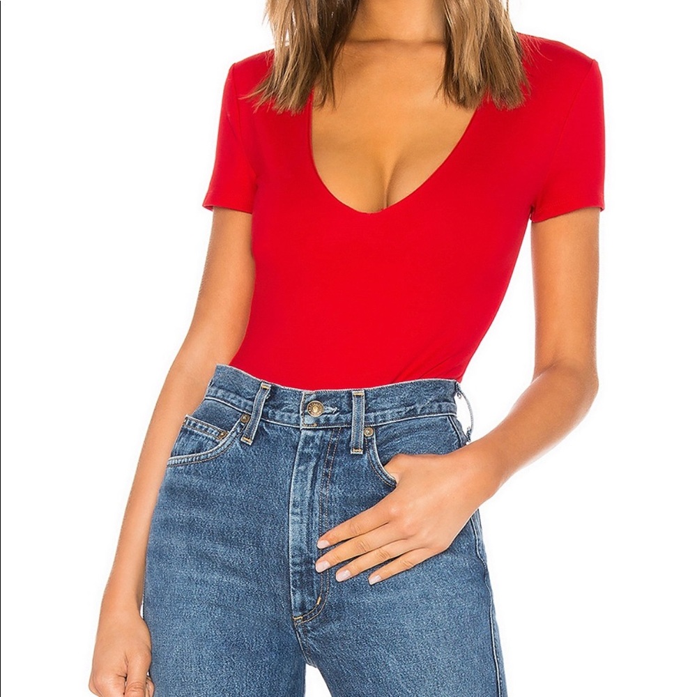 Revolve Privacy Please Bodysuit in Scarlet Red
